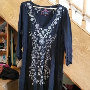 Johnny Was JWLA Cotton Embroidered Dress Size 2X